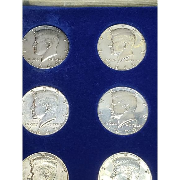 John F. Kennedy Uncirculated Half Dollars 1964 - 1984 Set in velvet case - Picture 11 of 16